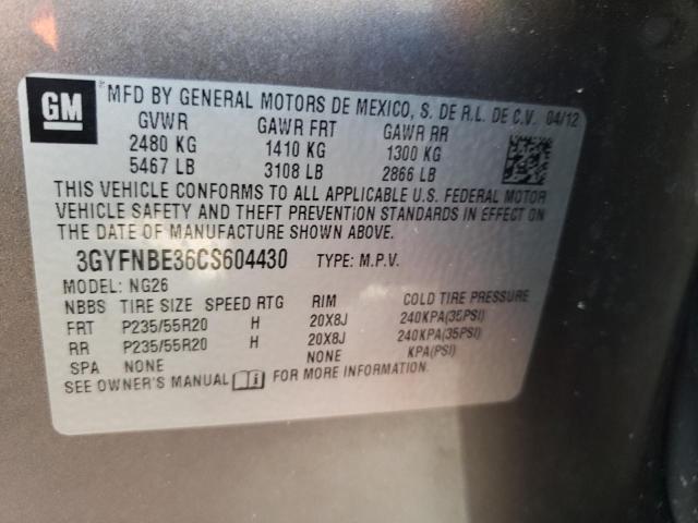 Photo 10 from auction – 2012 CADILLAC SRX PERFOR with VIN 3GYFNBE36CS604430