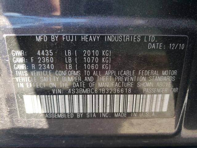 Photo 10 from auction – 2011 SUBARU LEGACY 2.5 with VIN 4S3BMBC61B3236618