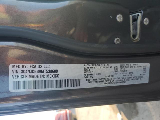 Photo 10 from auction – 2021 JEEP COMPASS LA with VIN 3C4NJCBB9MT538689