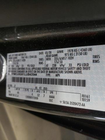 Photo 10 from auction – 2020 FORD ESCAPE SE with VIN 1FMCU0G61LUB43544