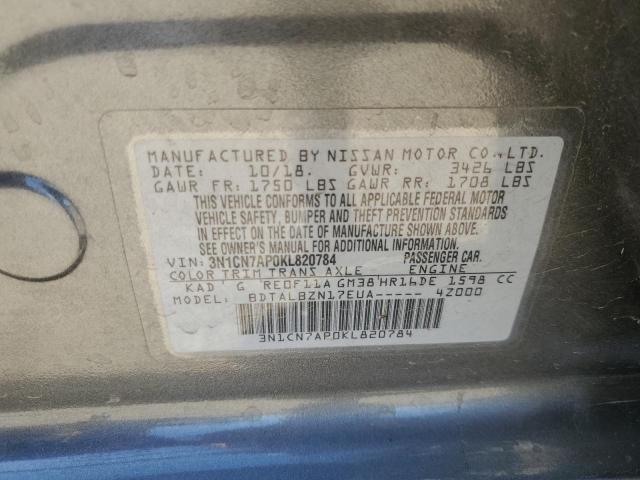 Photo 10 from auction – 2019 NISSAN VERSA S with VIN 3N1CN7AP0KL820784