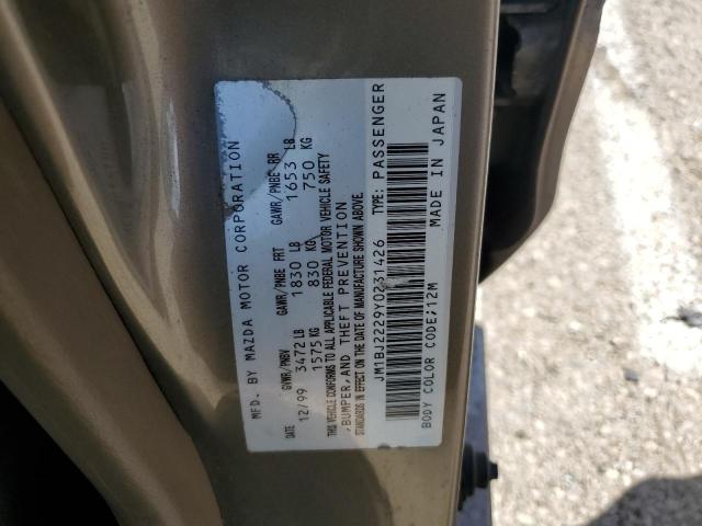 Photo 10 from auction – 2000 MAZDA PROTEGE DX with VIN JM1BJ2229Y0231426