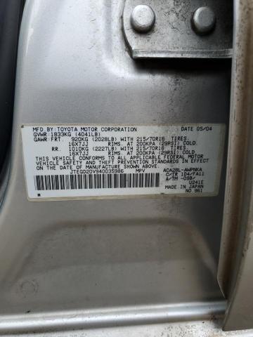 Photo 10 from auction – 2004 TOYOTA RAV4 with VIN JTEGD20V940035986