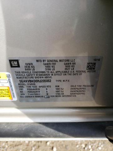Photo 10 from auction – 2017 BUICK ENCLAVE with VIN 5GAKVBKD8HJ205062