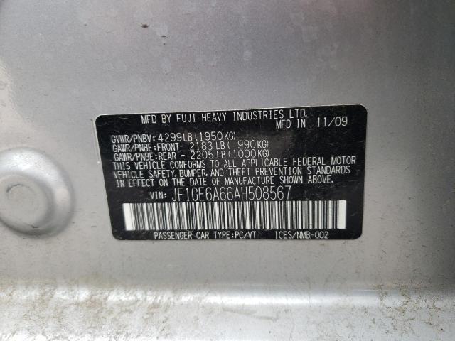 Photo 10 from auction – 2010 SUBARU IMPREZA 2. with VIN JF1GE6A66AH508567
