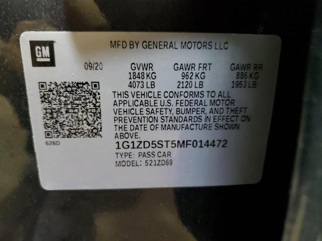 Photo 10 from auction – 2021 CHEVROLET MALIBU LT with VIN 1G1ZD5ST5MF014472