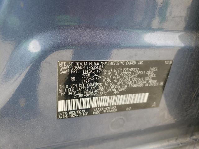 Photo 10 from auction – 2011 TOYOTA RAV4 with VIN 2T3BF4DV0BW102210