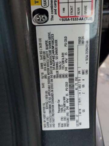 Photo 10 from auction – 2019 FORD FIESTA SE with VIN 3FADP4EJ4KM106253