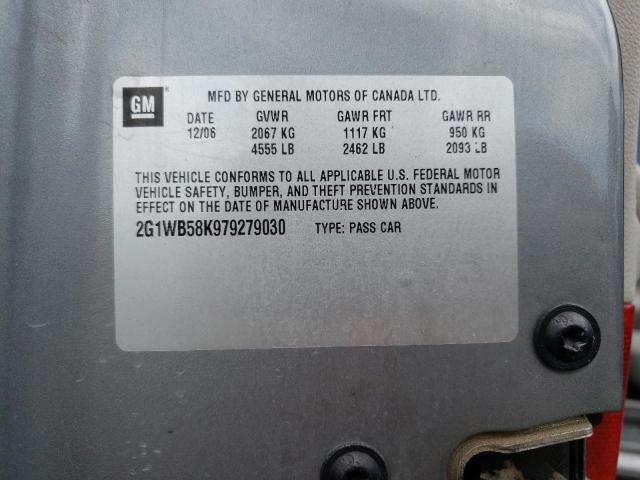 Photo 10 from auction – 2007 CHEVROLET IMPALA LS with VIN 2G1WB58K979279030