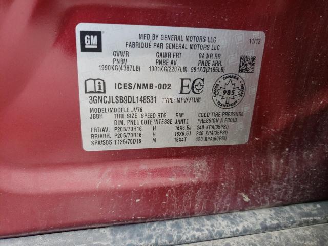 Photo 10 from auction – 2013 CHEVROLET TRAX 1LT with VIN 3GNCJLSB9DL148531