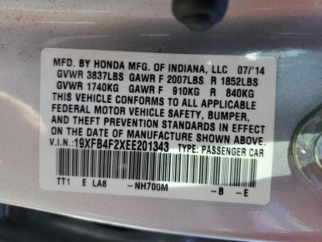 Photo 10 from auction – 2014 HONDA CIVIC HYBR with VIN 19XFB4F2XEE201343
