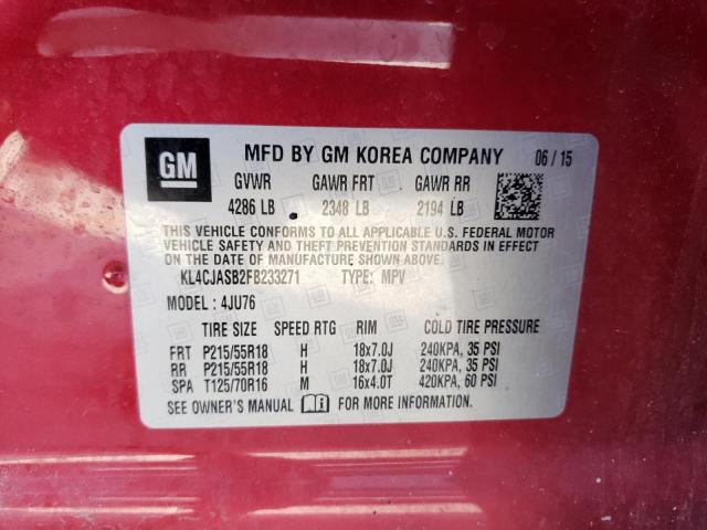 Photo 10 from auction – 2015 BUICK ENCORE with VIN KL4CJASB2FB233271