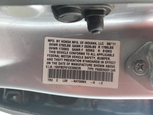 Photo 10 from auction – 2012 HONDA CIVIC EXL with VIN 19XFB2F91CE309235