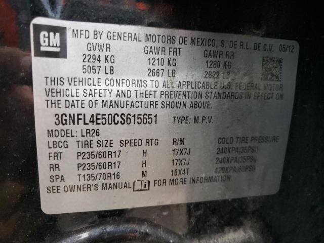 Photo 10 from auction – 2012 CHEVROLET CAPTIVA SP with VIN 3GNFL4E50CS615651