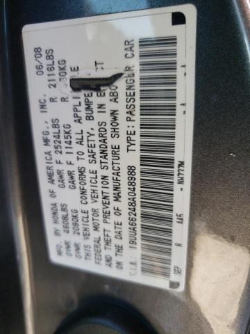 Photo 10 from auction – 2008 ACURA TL with VIN 19UUA66248A048988