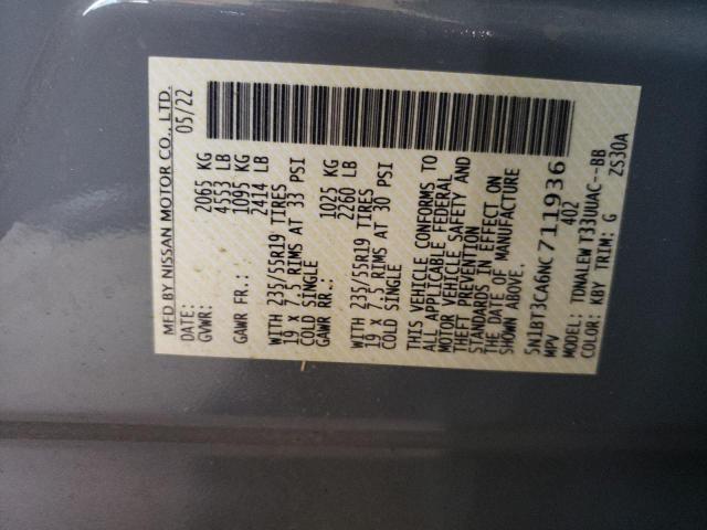 Photo 10 from auction – 2022 NISSAN ROGUE SL with VIN 5N1BT3CA6NC711936