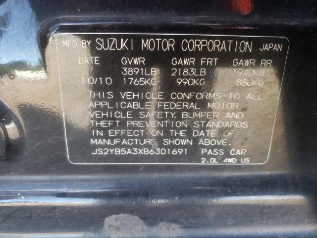 Photo 10 from auction – 2011 SUZUKI SX4 with VIN JS2YB5A3XB6301691