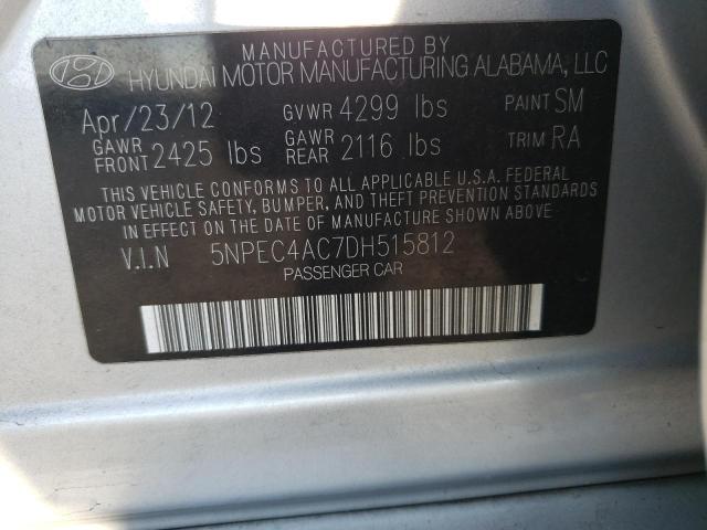 Photo 10 from auction – 2013 HYUNDAI SONATA SE with VIN 5NPEC4AC7DH515812