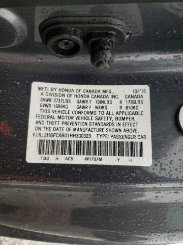 Photo 10 from auction – 2017 HONDA CIVIC LX with VIN 2HGFC4B01HH300323