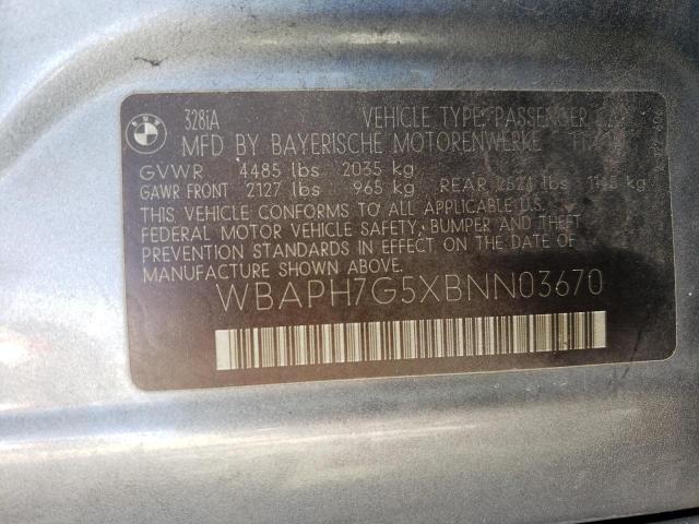 Photo 10 from auction – 2011 BMW 328 I with VIN WBAPH7G5XBNN03670