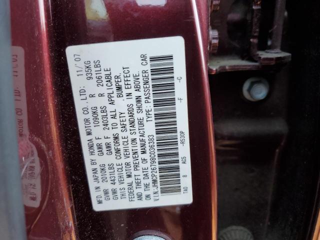 Photo 10 from auction – 2008 HONDA ACCORD EX with VIN JHMCP26798C036383