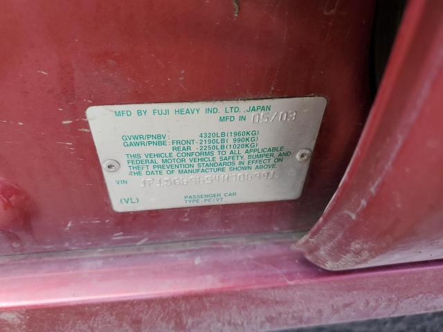 Photo 10 from auction – 2004 SUBARU FORESTER 2 with VIN JF1SG69654H706991