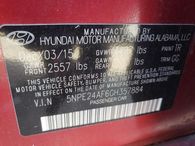 Photo 10 from auction – 2016 HYUNDAI SONATA SE with VIN 5NPE24AF6GH357884