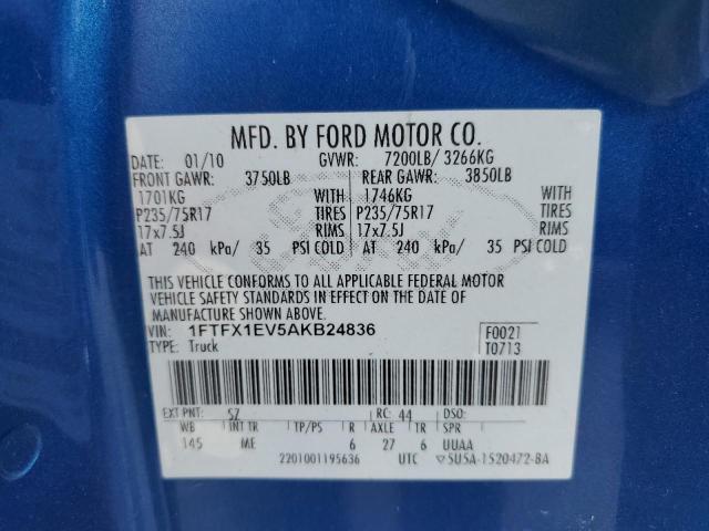 Foto 10 de la subasta – 2010 FORD F150 SUPER con VIN 1FTFX1EV5AKB24836
