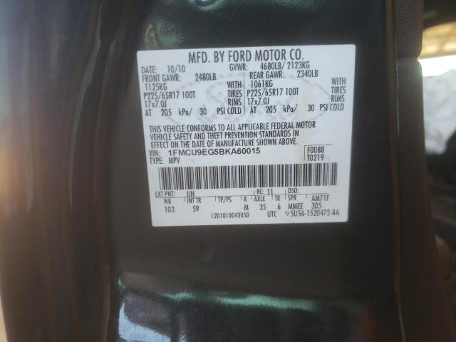 Photo 10 from auction – 2011 FORD ESCAPE LIM with VIN 1FMCU9EG5BKA60015