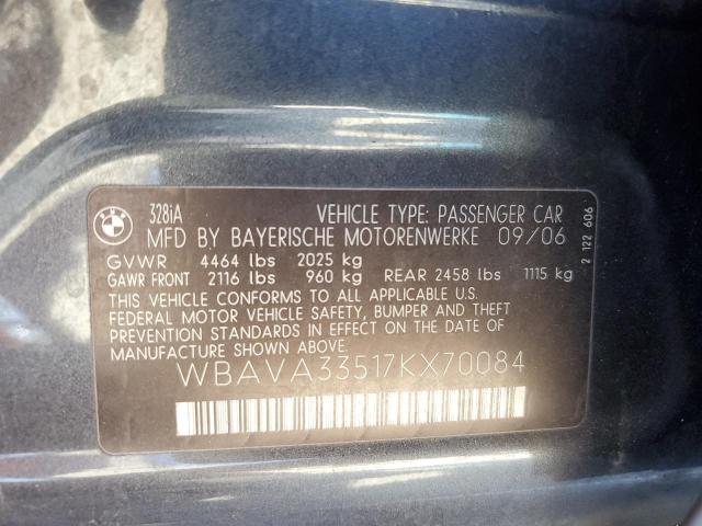 Photo 10 from auction – 2007 BMW 328 I with VIN WBAVA33517KX70084