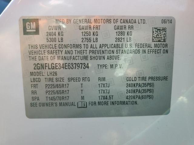 Photo 10 from auction – 2014 CHEVROLET EQUINOX LT with VIN 2GNFLGE34E6379734