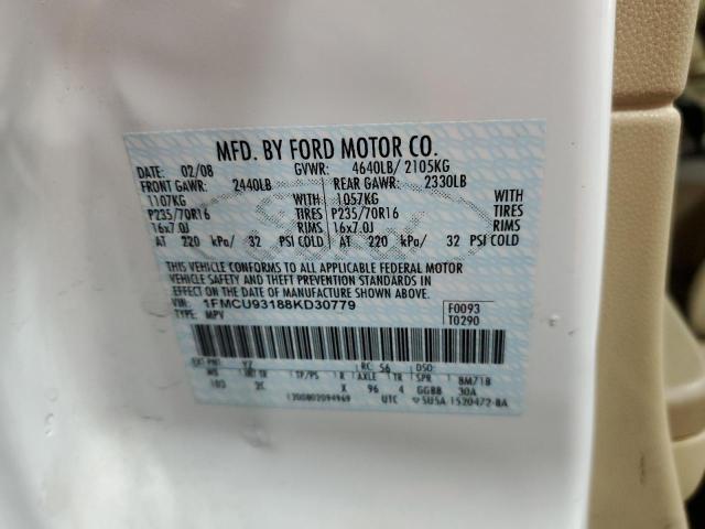Photo 10 from auction – 2008 FORD ESCAPE XLT with VIN 1FMCU93188KD30779