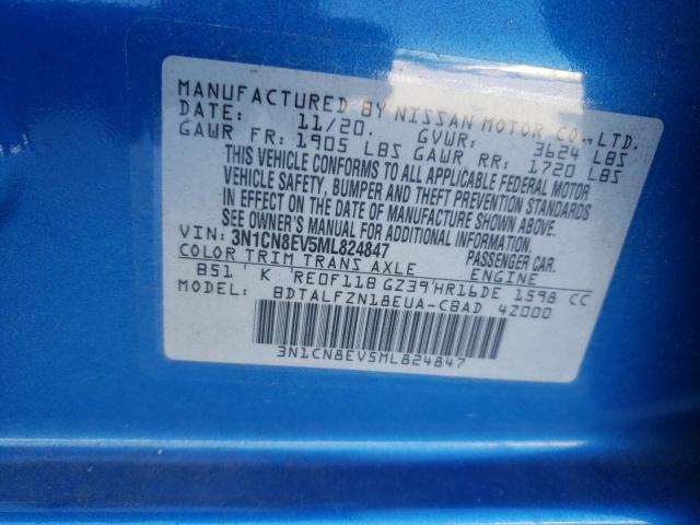 Photo 10 from auction – 2021 NISSAN VERSA SV with VIN 3N1CN8EV5ML824847