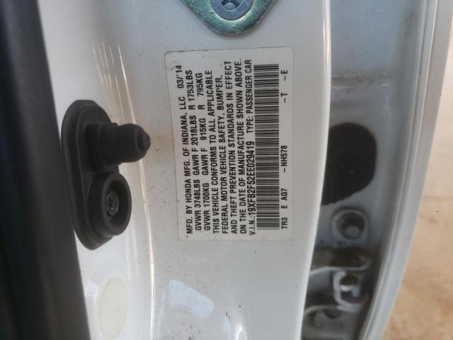 Photo 10 from auction – 2014 HONDA CIVIC LX with VIN 19XFB2F52EE029419