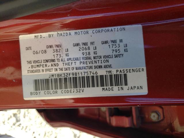 Photo 10 from auction – 2008 MAZDA 3 I with VIN JM1BK32F981175746