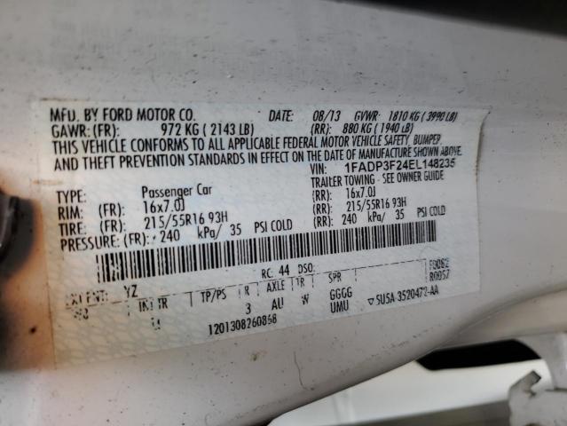 Photo 10 from auction – 2014 FORD FOCUS SE with VIN 1FADP3F24EL148235