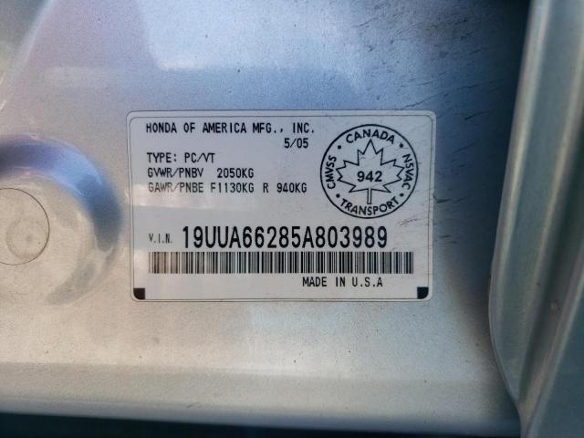 Photo 10 from auction – 2005 ACURA TL with VIN 19UUA66285A803989