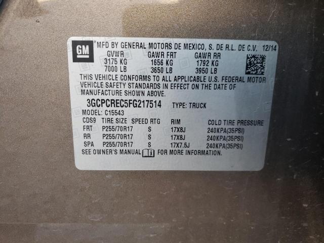 Photo 10 from auction – 2015 CHEVROLET SILVERADO with VIN 3GCPCREC5FG217514