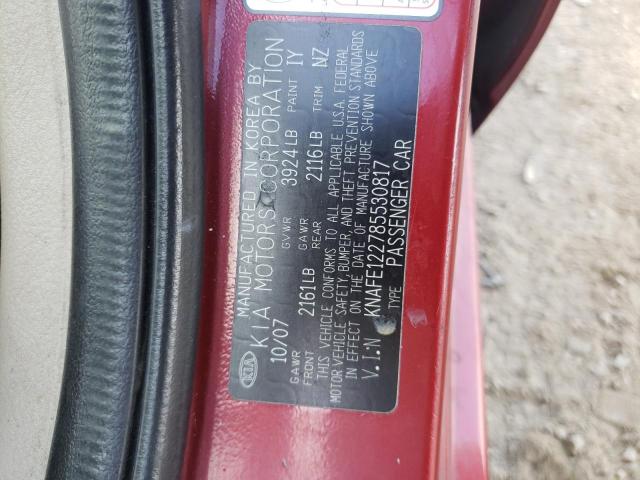 Photo 10 from auction – 2008 KIA SPECTRA with VIN KNAFE122785530817
