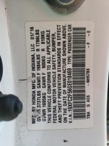 Photo 10 from auction – 2016 HONDA CIVIC LX with VIN 19XFC2F56GE018469