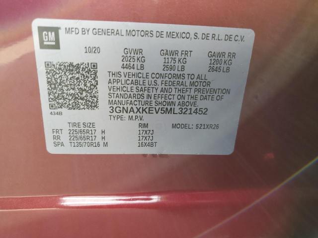 Photo 10 from auction – 2021 CHEVROLET EQUINOX LT with VIN 3GNAXKEV5ML321452