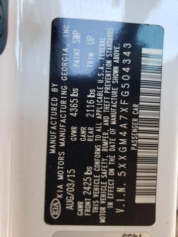Photo 10 from auction – 2015 KIA OPTIMA LX with VIN 5XXGM4A7XFG504343
