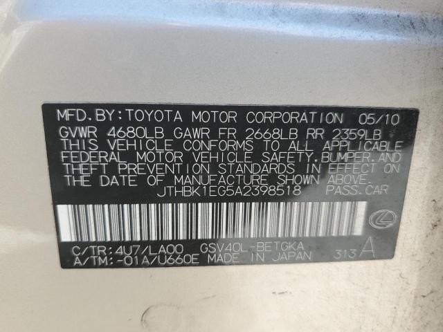 Photo 10 from auction – 2010 LEXUS ES 350 with VIN JTHBK1EG5A2398518