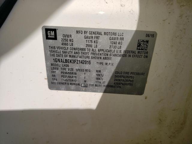 Photo 10 from auction – 2015 CHEVROLET EQUINOX LT with VIN 1GNALBEK3FZ142016