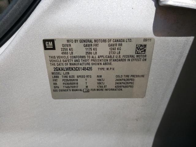 Photo 10 from auction – 2012 GMC TERRAIN SL with VIN 2GKALWEK3C6148426