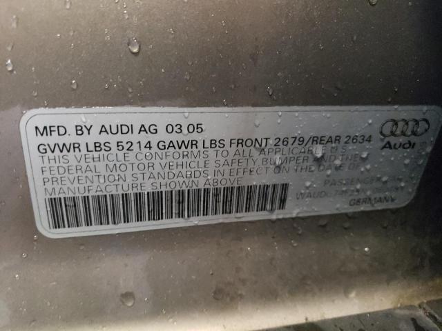 Photo 10 from auction – 2005 AUDI A6 3.2 QUA with VIN WAUDG74F25N108048