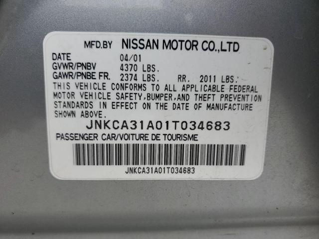 Photo 10 from auction – 2001 INFINITI I30 with VIN JNKCA31A01T034683