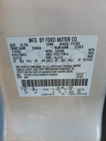 Photo 10 from auction – 2006 FORD ESCAPE XLT with VIN 1FMCU93186KC34020