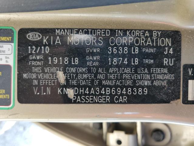 Photo 10 from auction – 2011 KIA RIO with VIN KNADH4A34B6948389