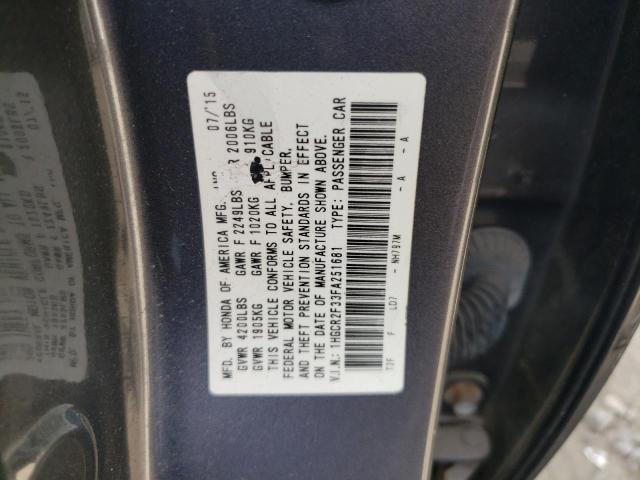 Photo 10 from auction – 2015 HONDA ACCORD with VIN 1HGCR2F33FA251681
